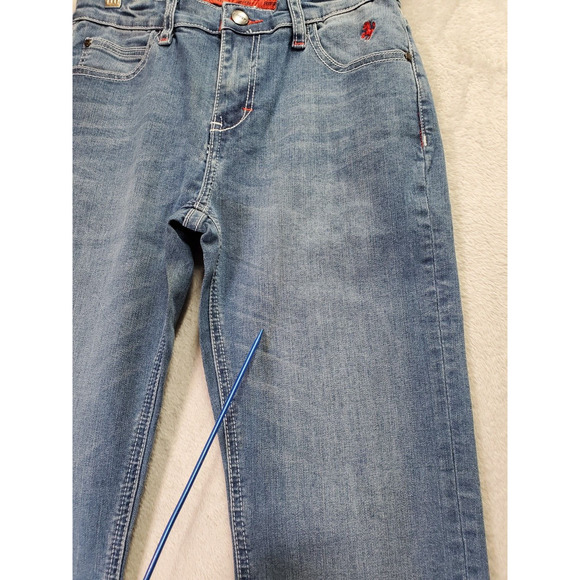 Ferrani Jeans Boys 12‎ Blue Denim Cotton Stretch Light Wash Pockets Straight Leg - Picture 9 of 16
